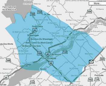 Carte du territoire couvert